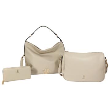 Set 3 pezzi donna borsa sacca, tracolla e portafoglio linea Orquidia Lancetti