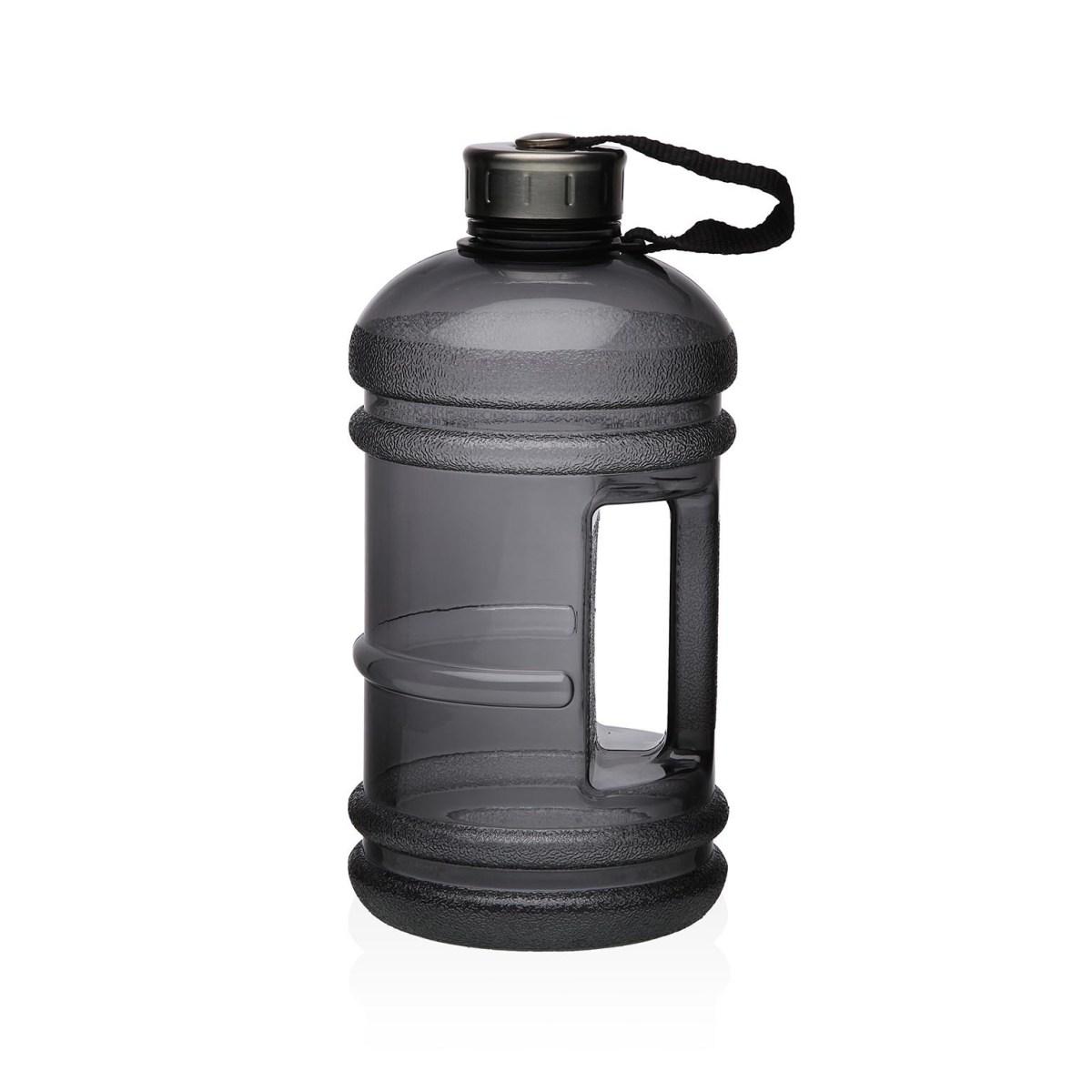 Borraccia maxi da palestra tappo a vite 2 litri trasparente Grigia