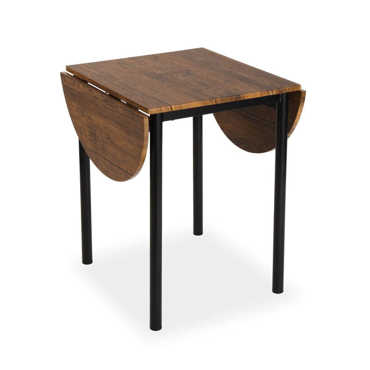 Set tavolo ovale con 2 sedie legno e acciaio