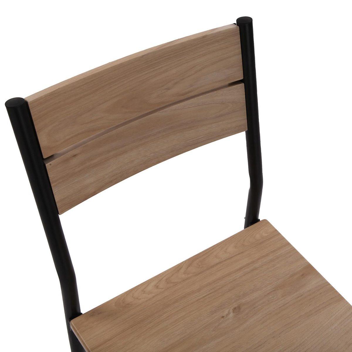 Set tavolo con 4 sedie legno e acciaio