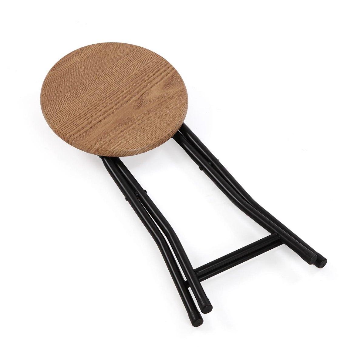 Set tavolo pieghevole con 4 sedie legno e acciaio