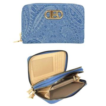 Portafoglio donna in jeans motivo paisley linea Magby Laura Biagiotti