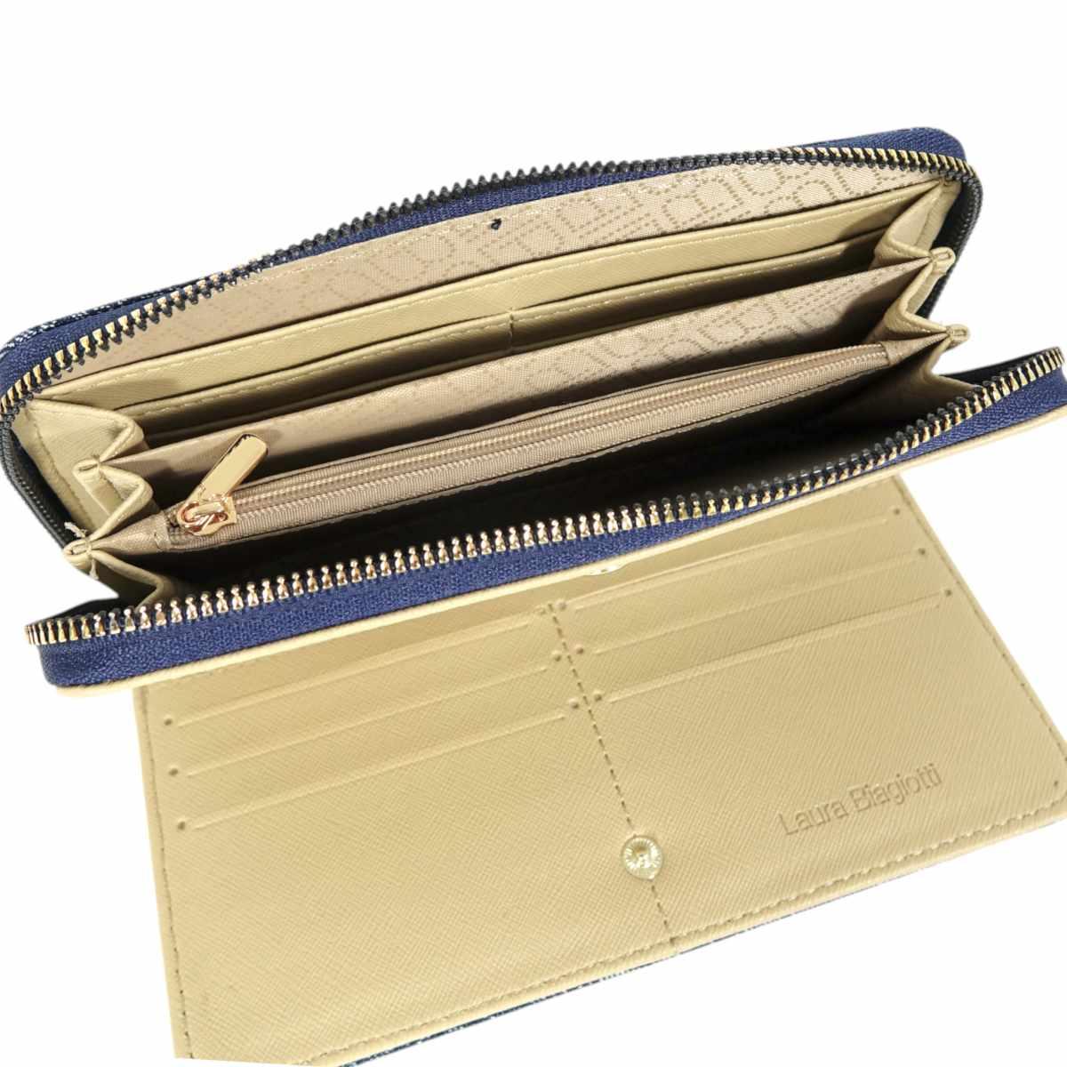 Portafoglio donna in jeans motivo paisley linea Magby Laura Biagiotti