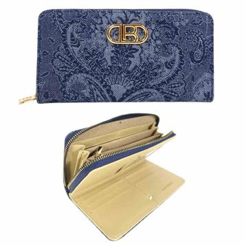 Portafoglio donna in jeans motivo paisley linea Magby Laura Biagiotti