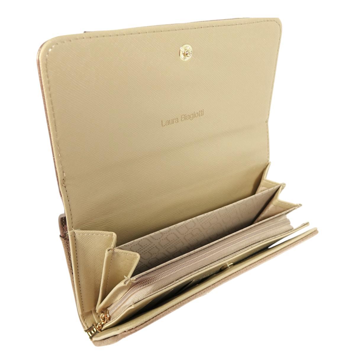 Portafoglio donna effetto scamosciato linea Ostar Laura Biagiotti