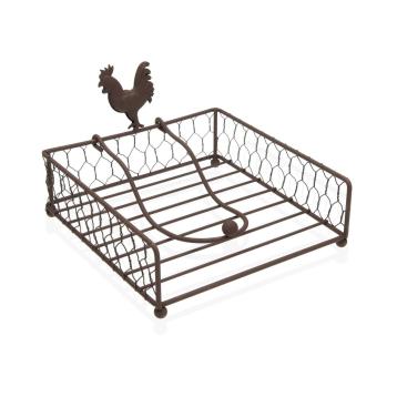 Portatovaglioli in metallo gallo nero