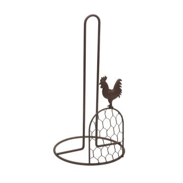 Portarotolo da cucina in metallo gallo nero