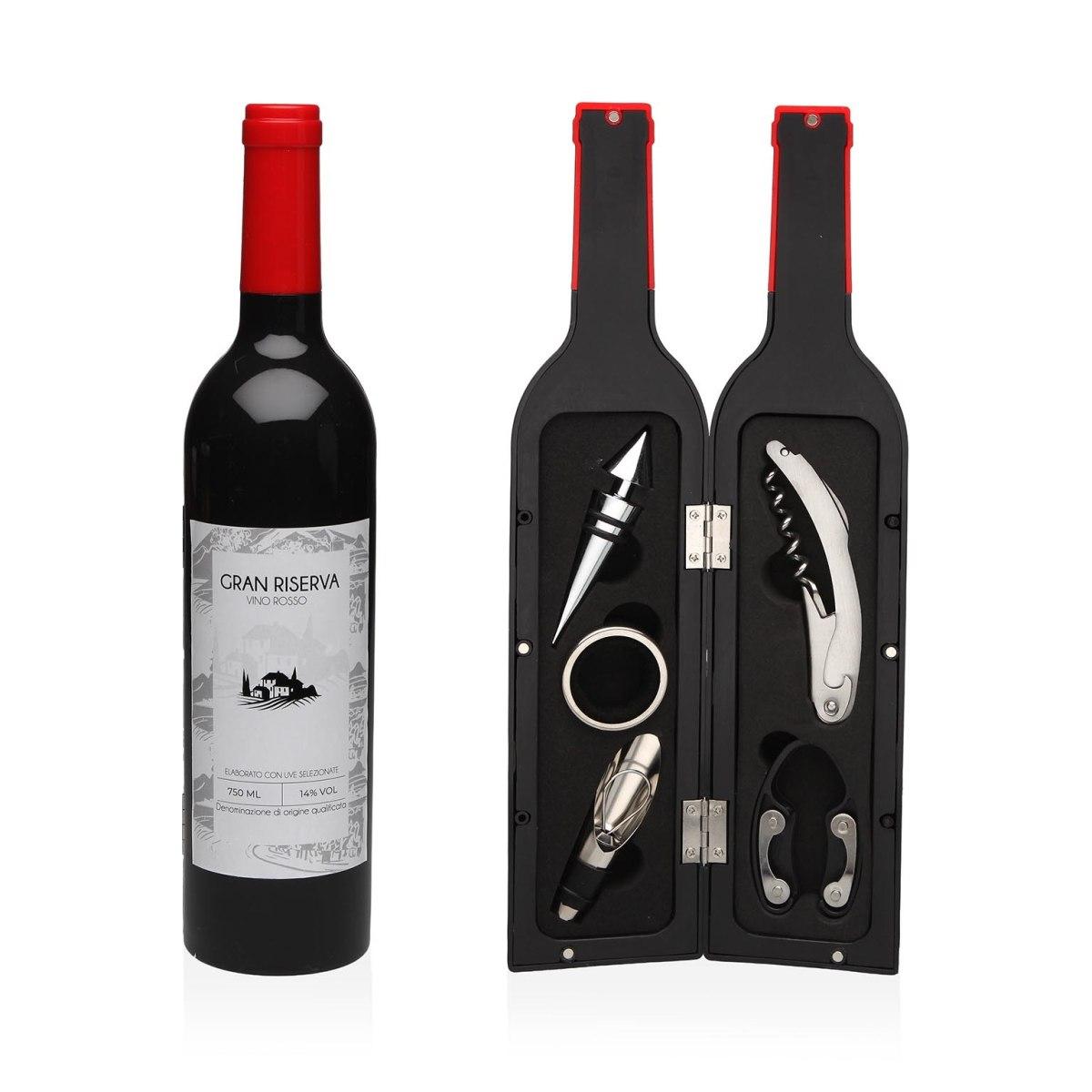 Set da vino 5 pezzi bottiglia gran riserva