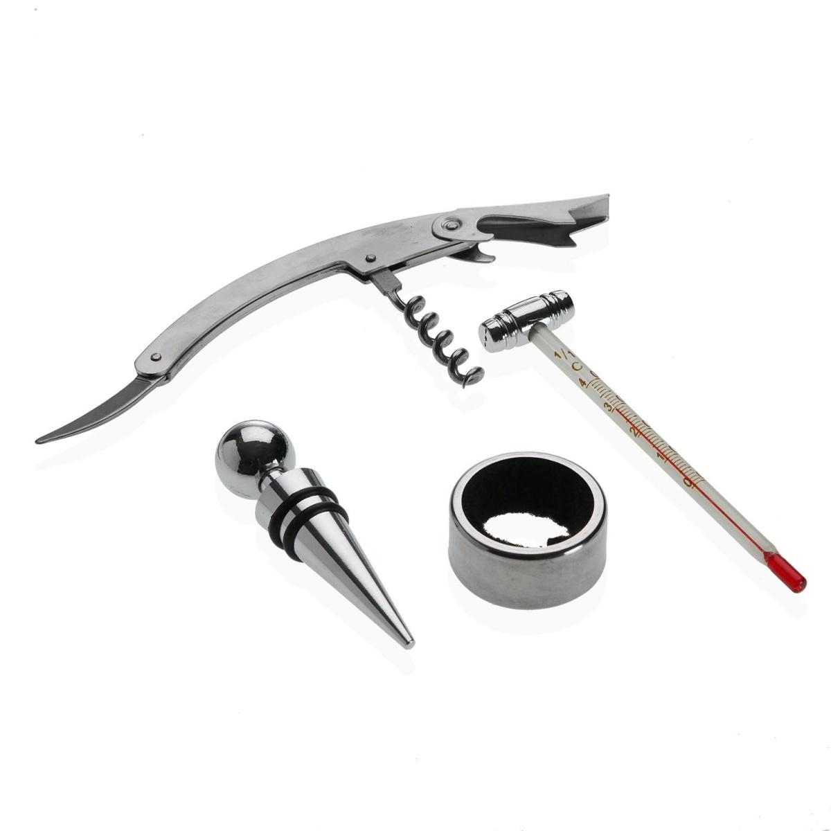 Set da vino 4 pezzi con scatola schacchiera