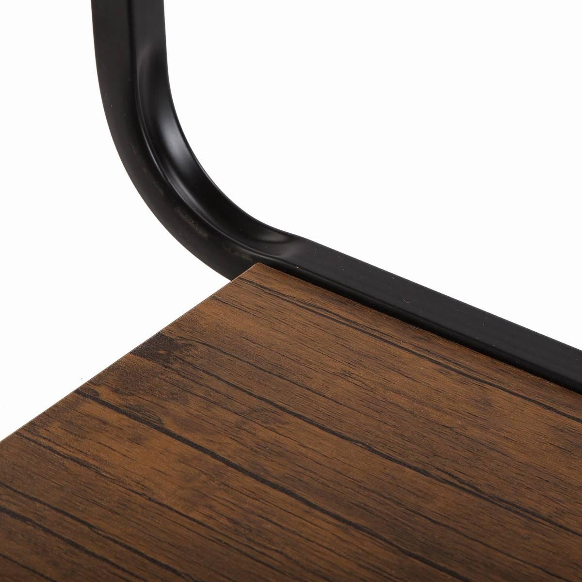 Tavolino nero in legno e metallo con ruote nero