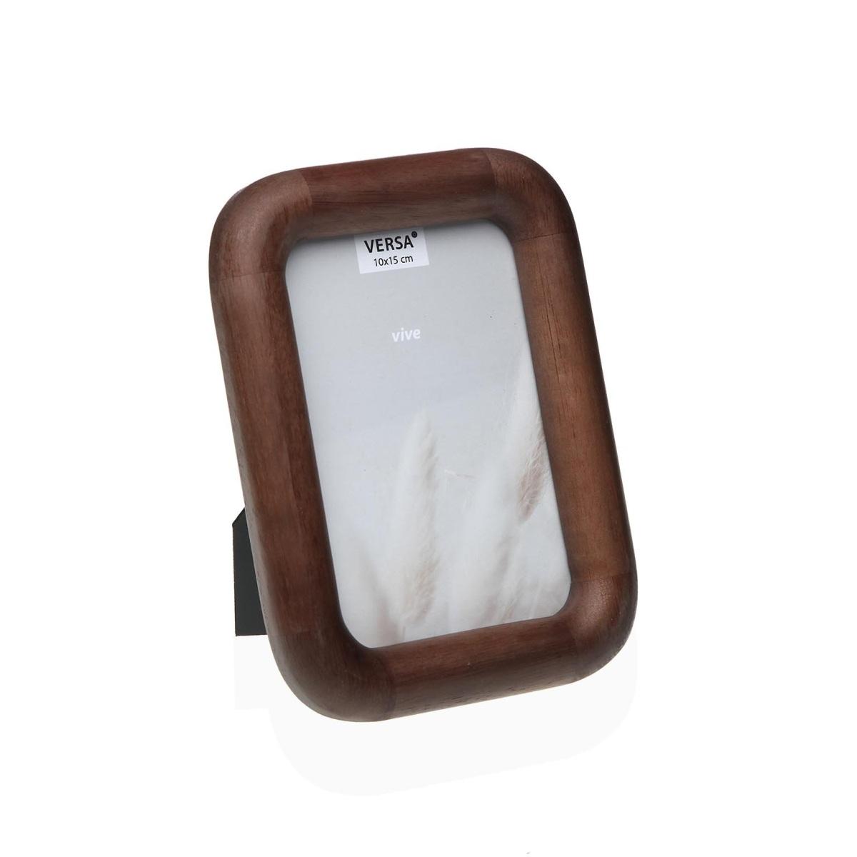 Cornice portafoto angoli tondi effetto legno 10x15 cm