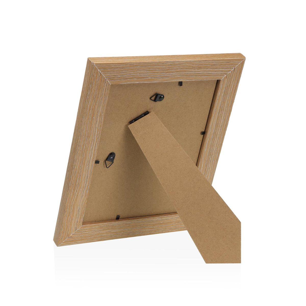 Cornice portafoto in mdf bianco e naturale 10x15 cm