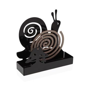 Porta spirale antizanzara supporto in metallo lumaca nero