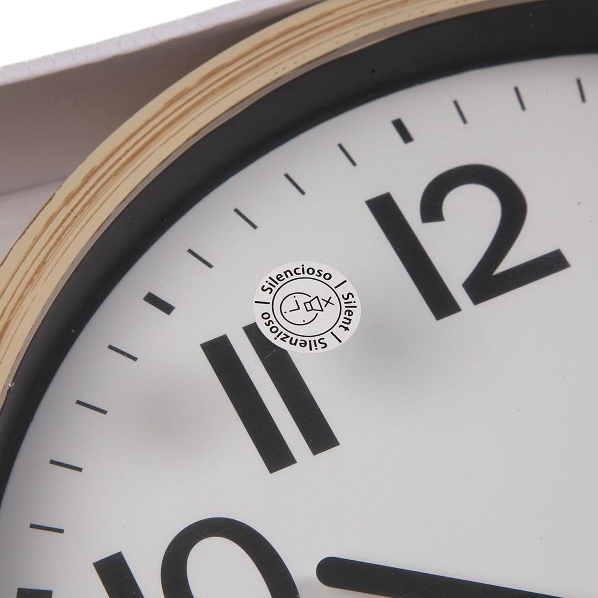 Orologio da parete simil legno movimento silenzioso 30 cm