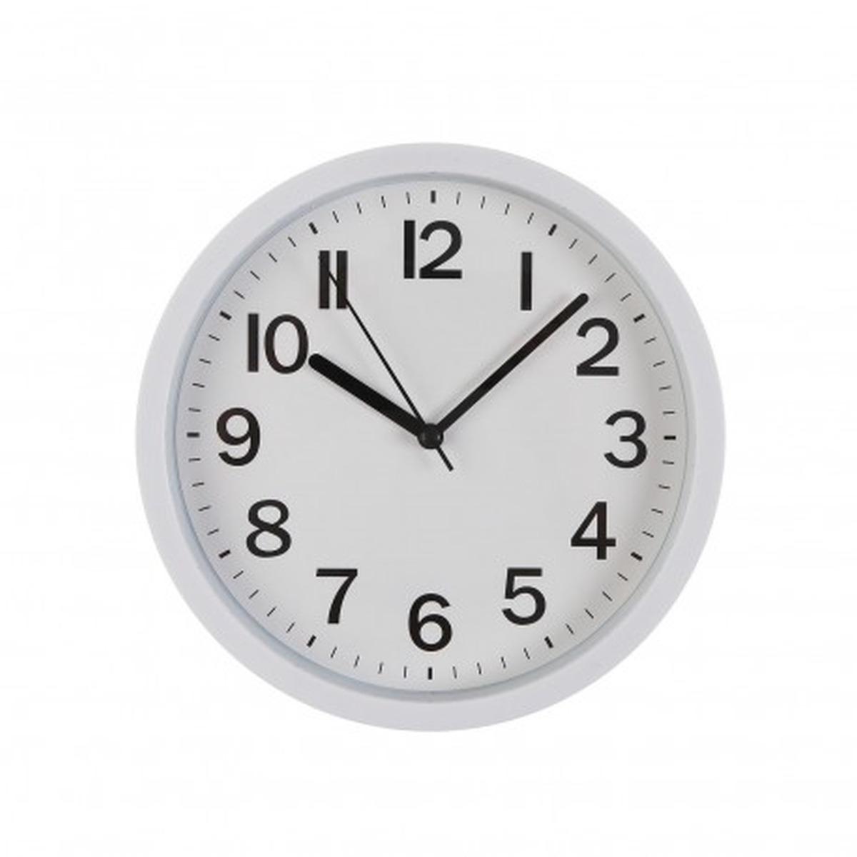 Orologio da parete in plastica bianco movimento silenzioso 22 cm