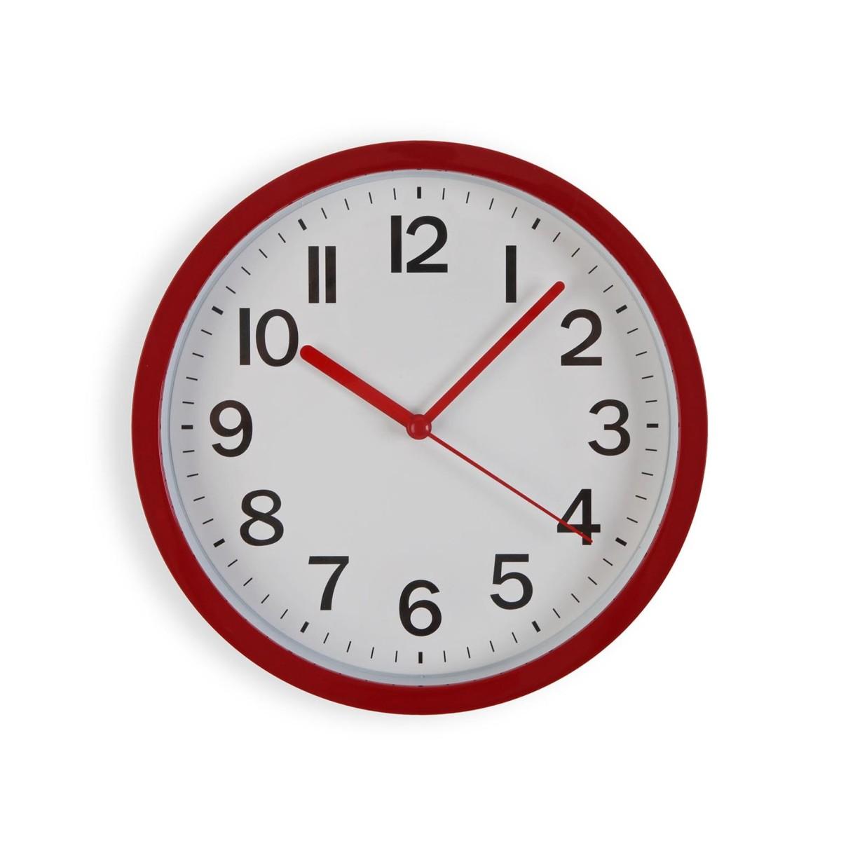 Orologio da parete in plastica rosso movimento silenzioso 22 cm