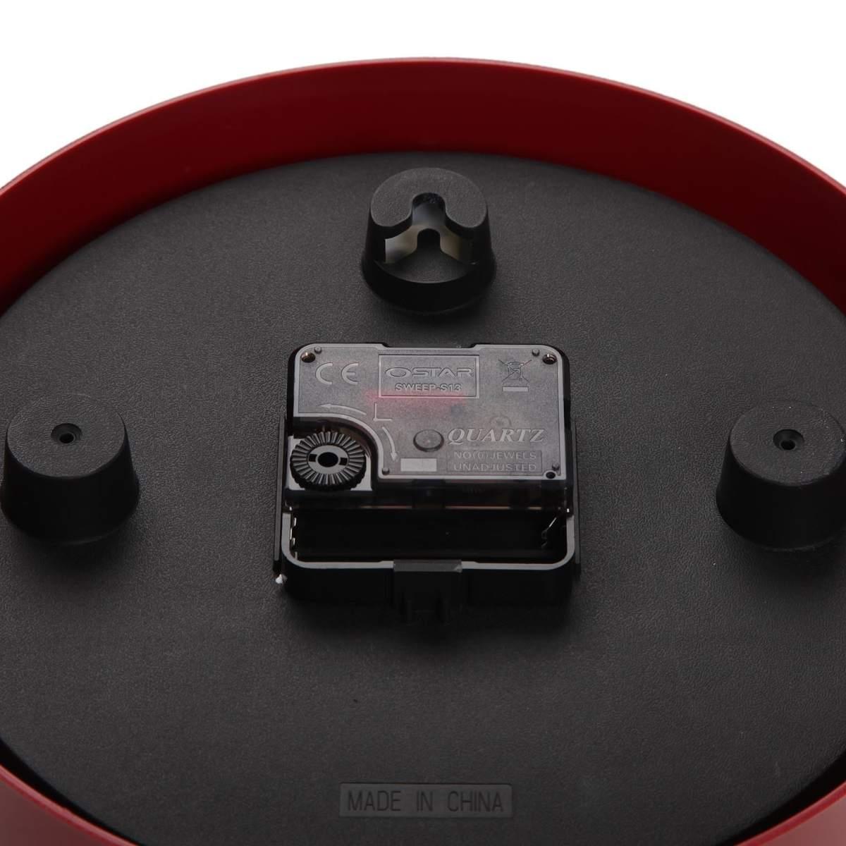 Orologio da parete in plastica rosso movimento silenzioso 22 cm