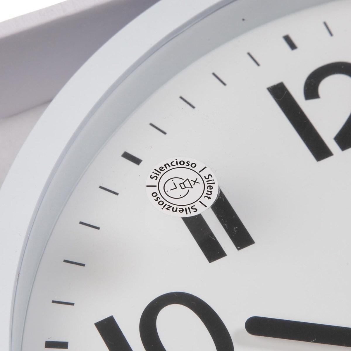 Orologio da parete in plastica bianco movimento silenzioso 30 cm