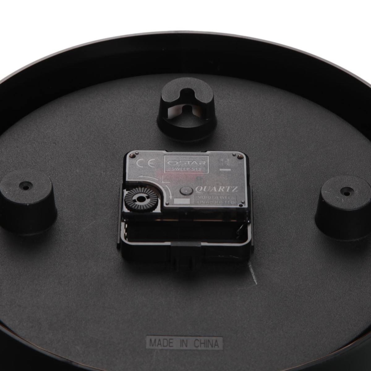 Orologio da parete in plastica nero movimento silenzioso 30 cm