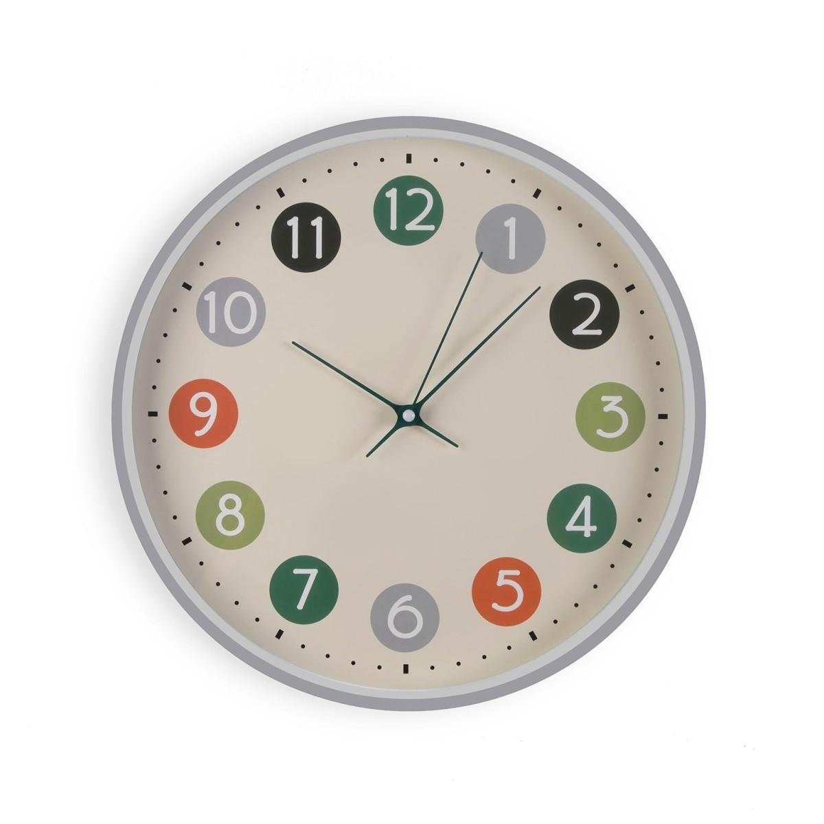 Orologio da parete in plastica multicolore movimento silenzioso 30 cm