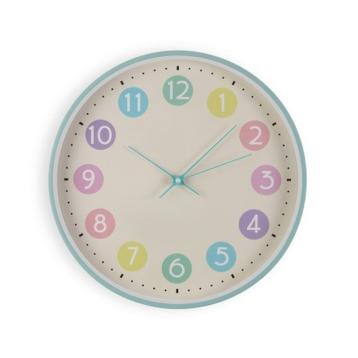 Orologio da parete in plastica multicolore pastello movimento silenzioso 30 cm