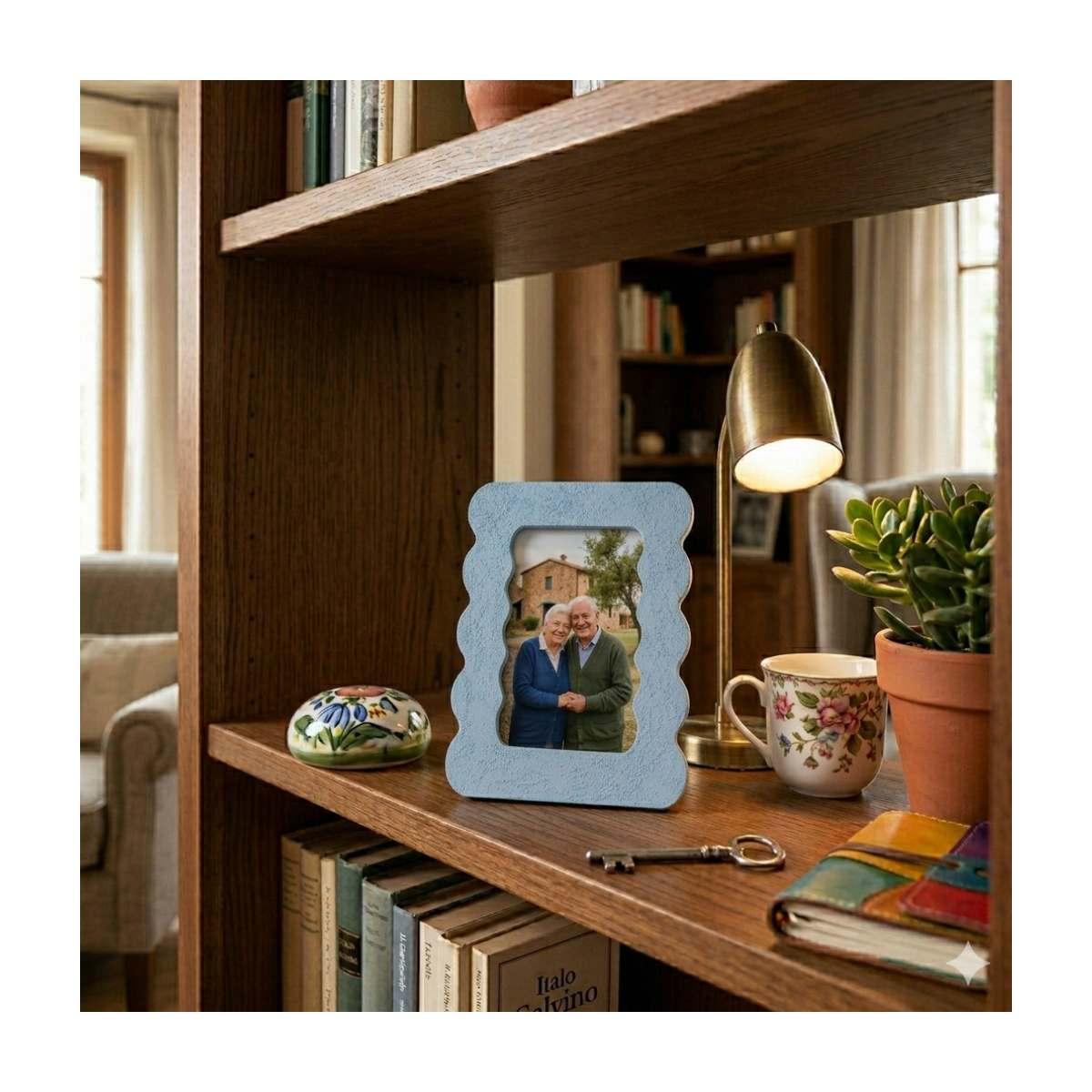 Cornice portafoto in mdf Niky ad onde 10x15 cm