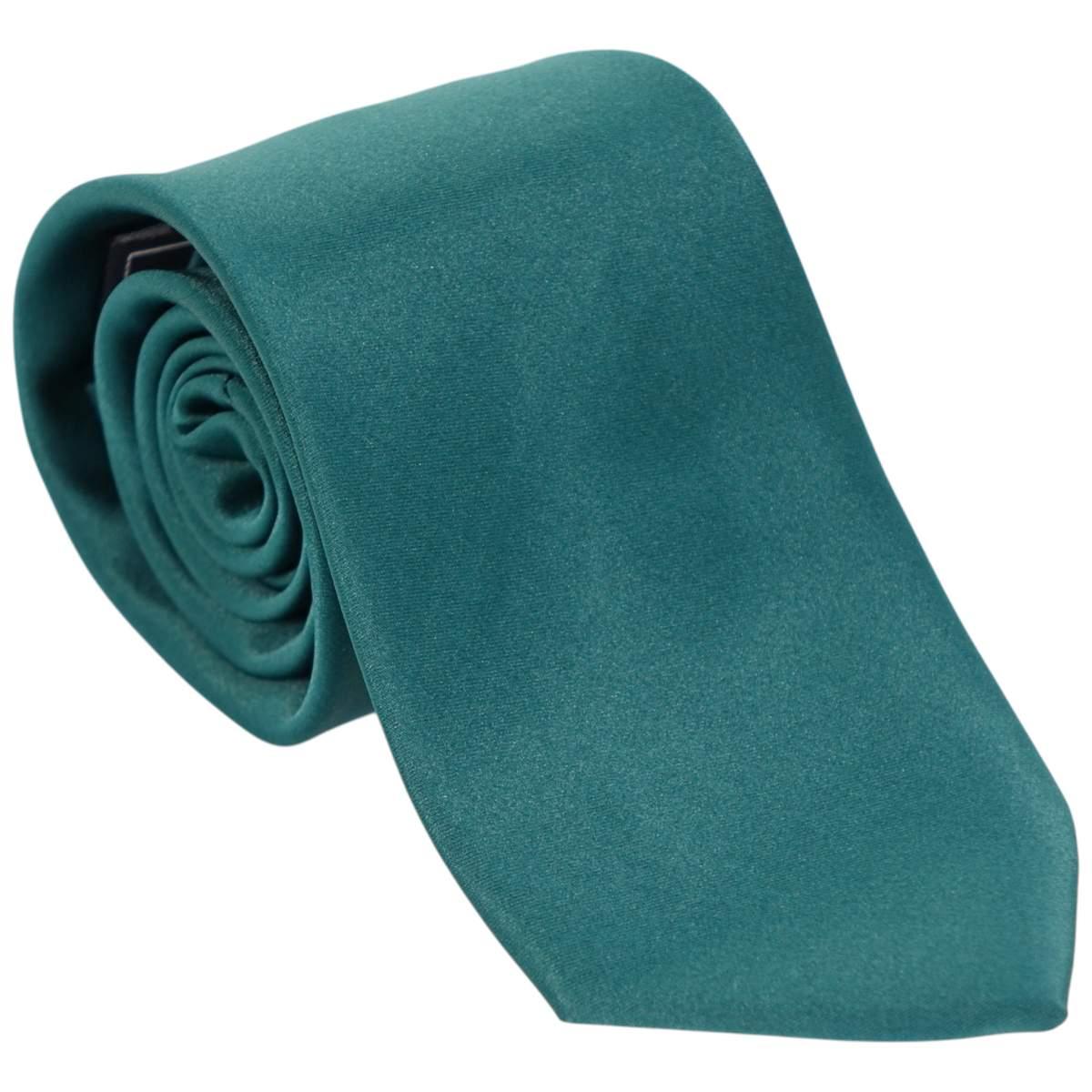 Cravatta classica uomo tinta unita liscia raso tonalità del verde
