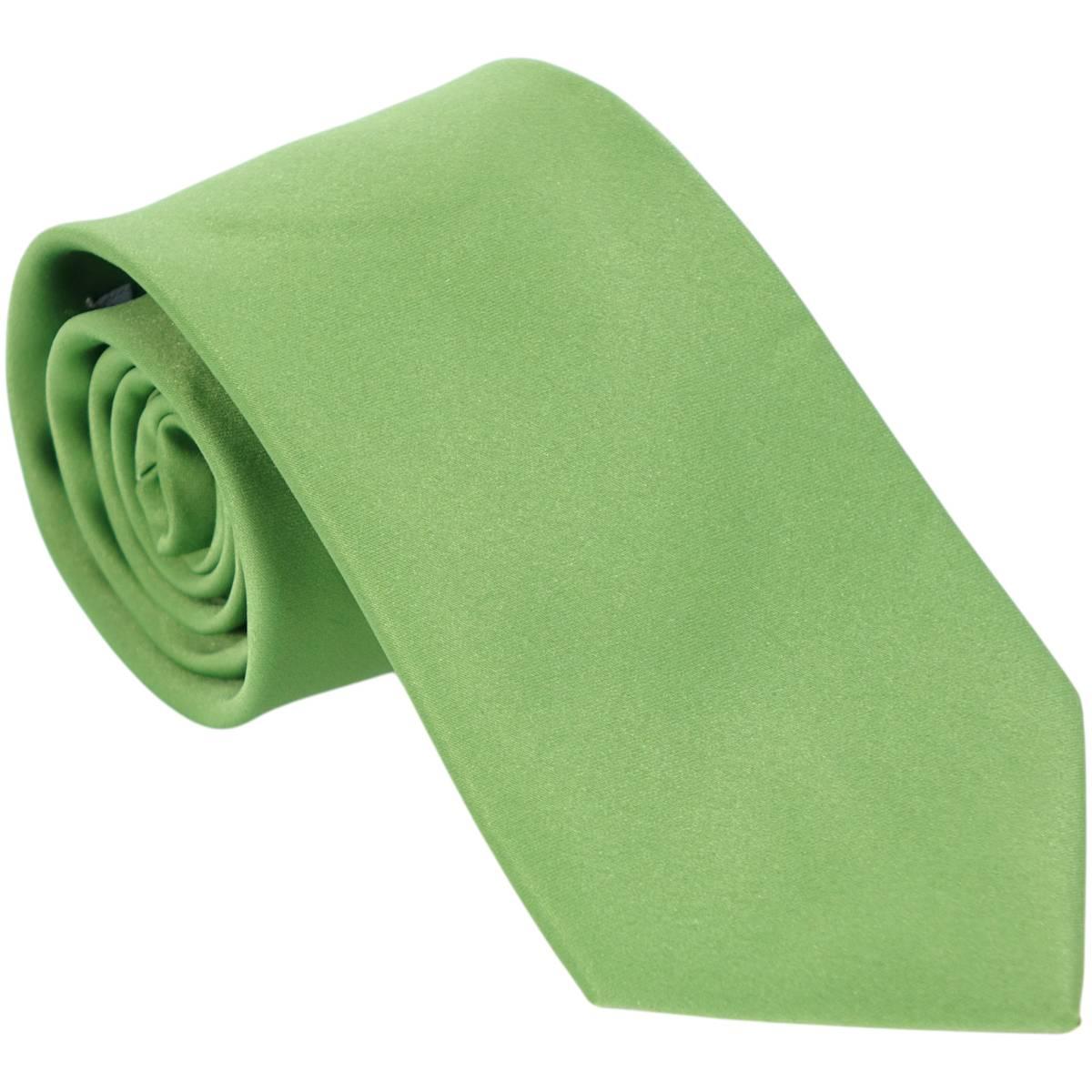 Cravatta classica uomo tinta unita liscia raso tonalità del verde