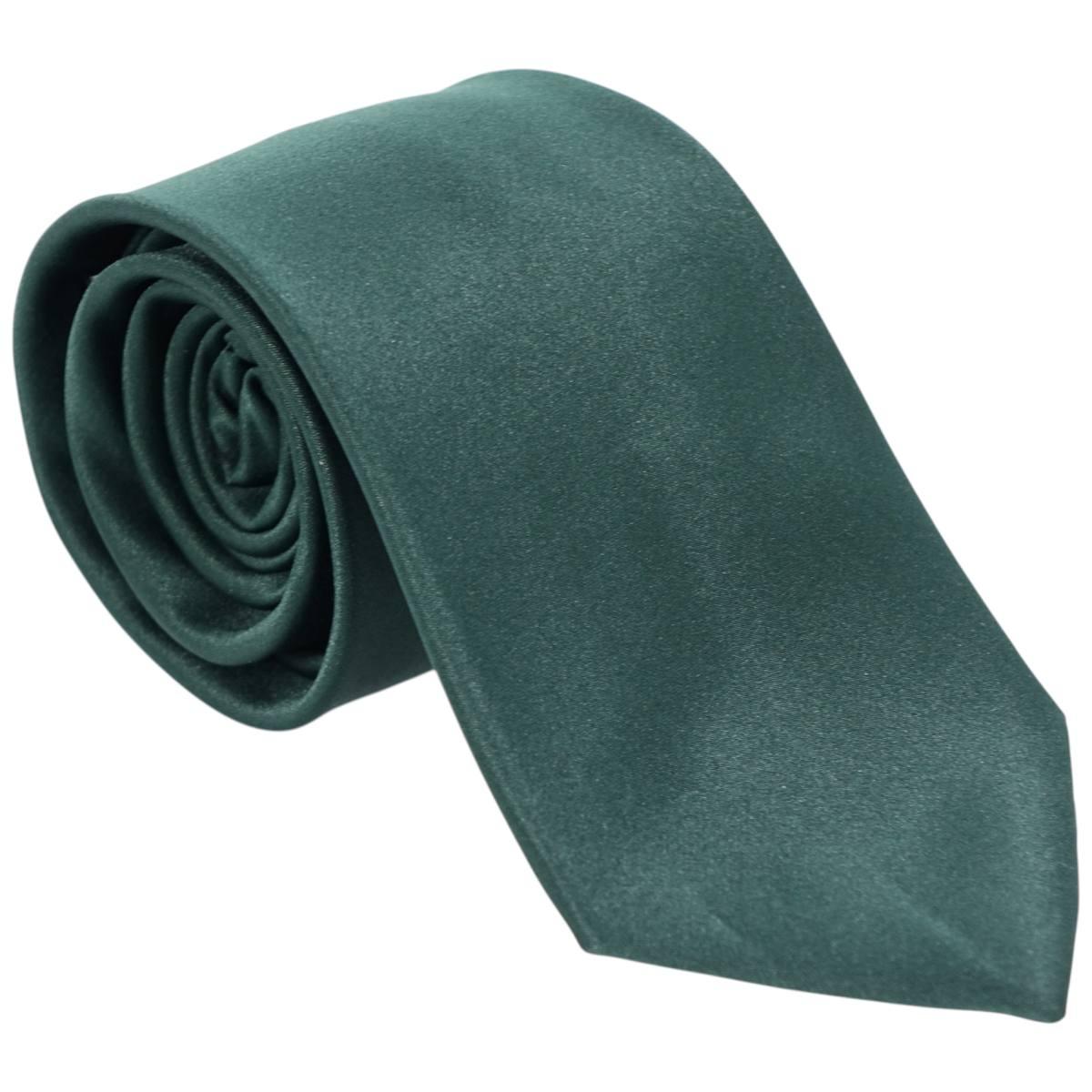 Cravatta classica uomo tinta unita liscia raso tonalità del verde