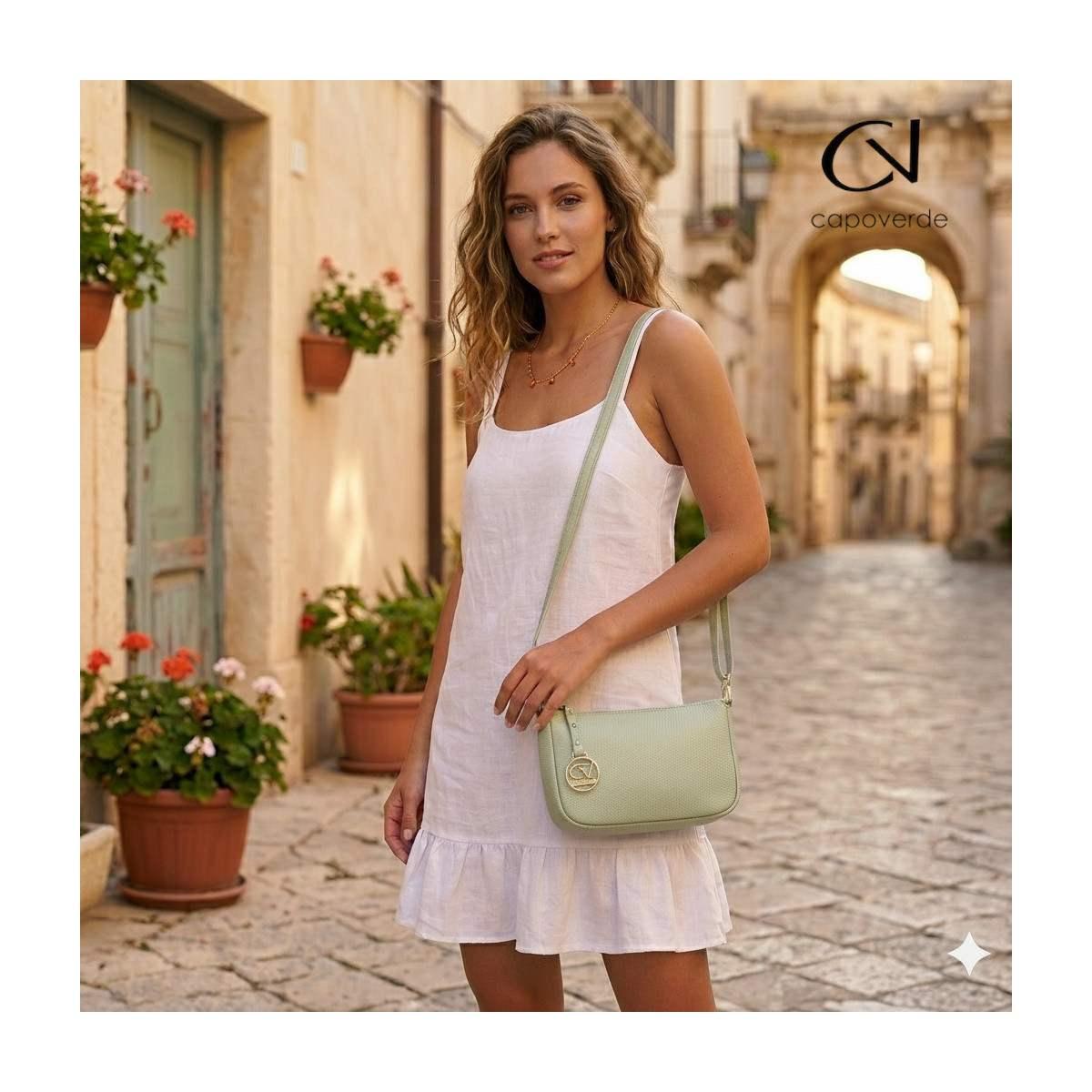 Tracollina donna in vera pelle Made in Italy Capoverde