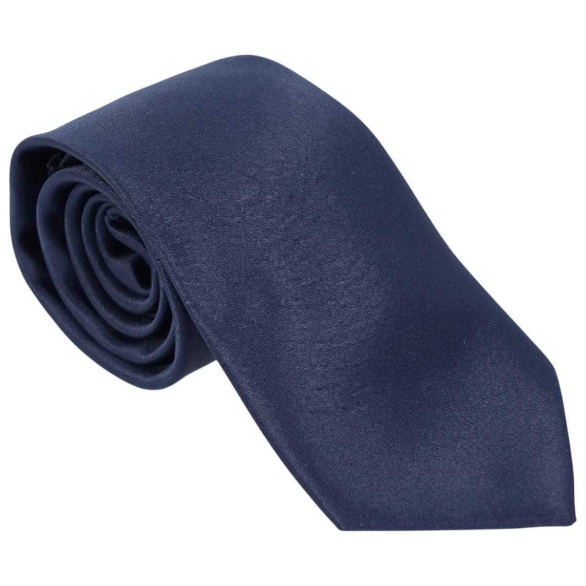 Cravatta classica uomo tinta unita liscia raso tonalità del blu