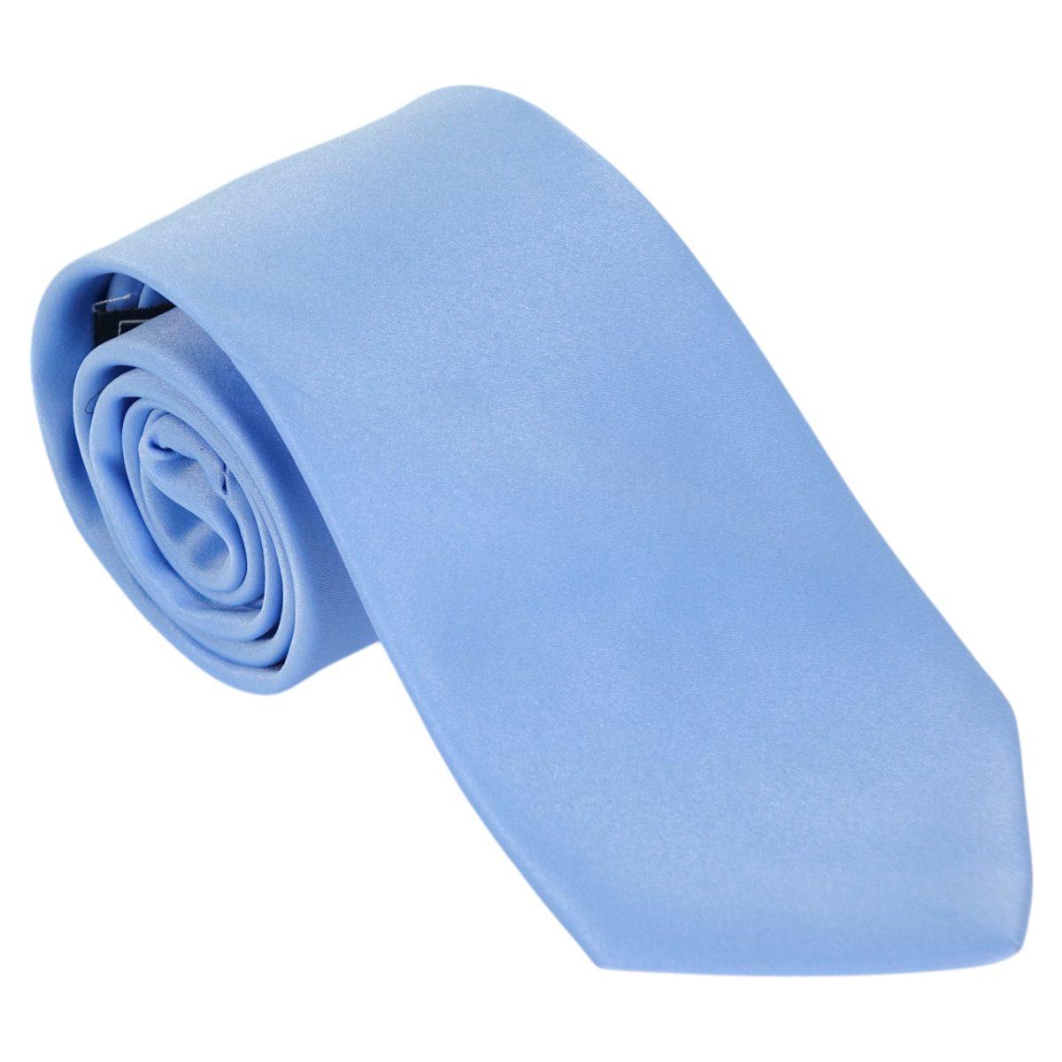 Cravatta classica uomo tinta unita liscia raso tonalità del blu