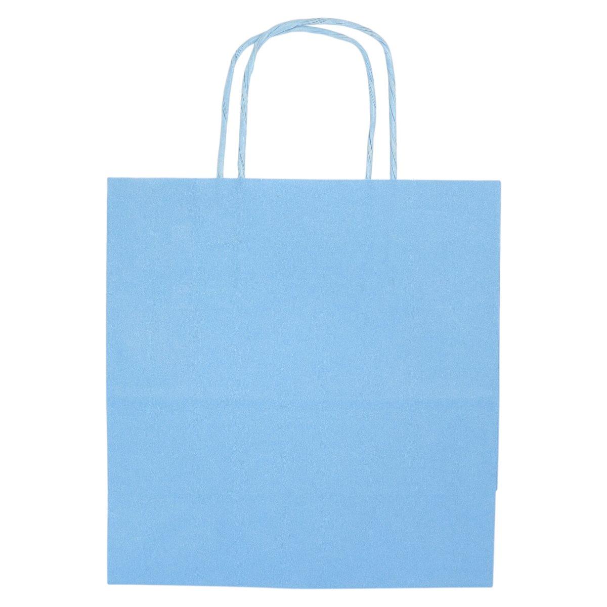 Shopper in carta h.21 x l.20 x p.10 cm bicolor azzurro