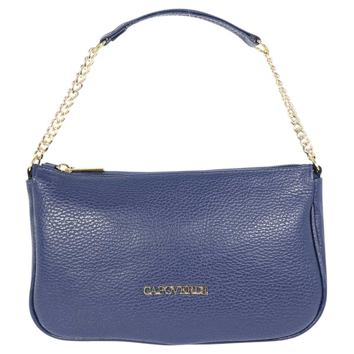 Borsa donna con tracolla in vera pelle Made in Italy Capoverde
