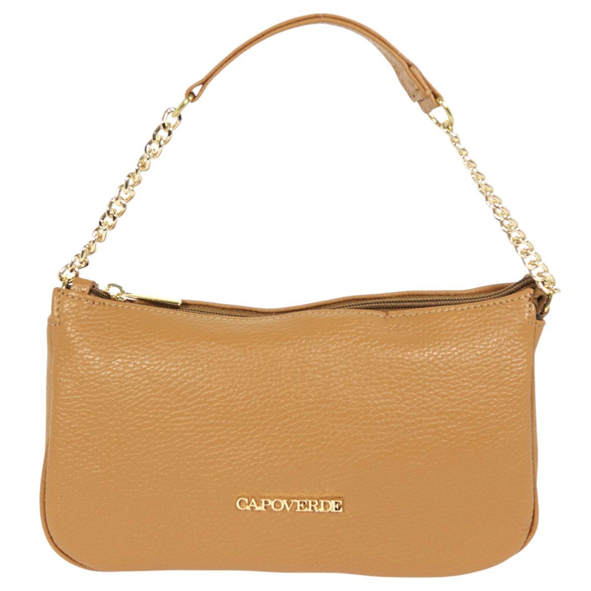 Borsa donna con tracolla in vera pelle Made in Italy Capoverde