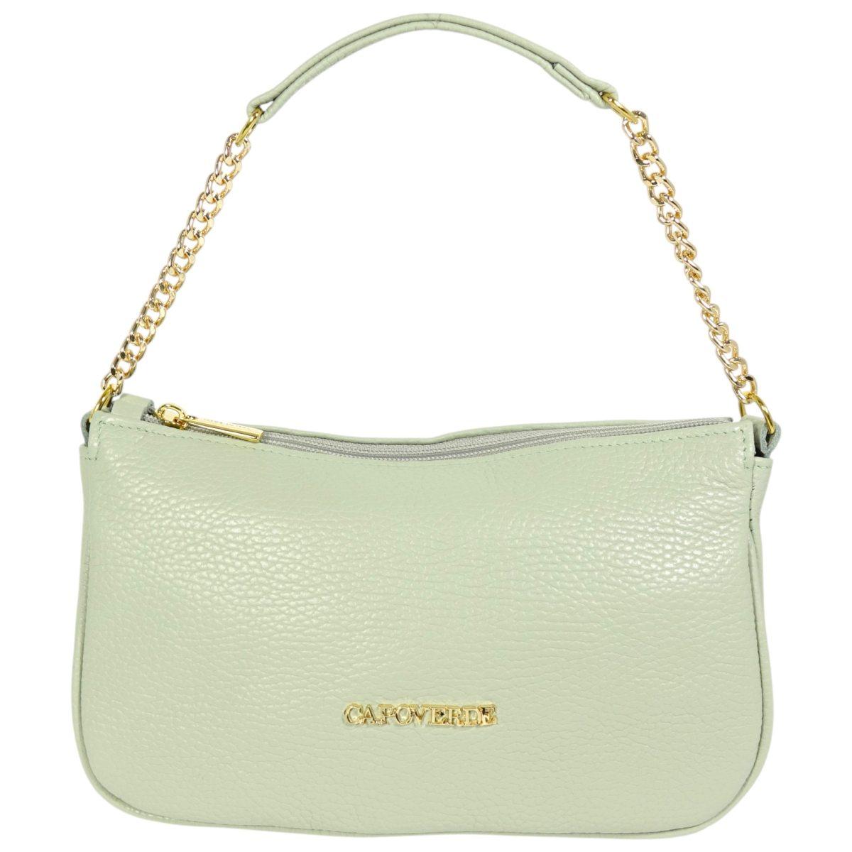 Borsa donna con tracolla in vera pelle Made in Italy Capoverde