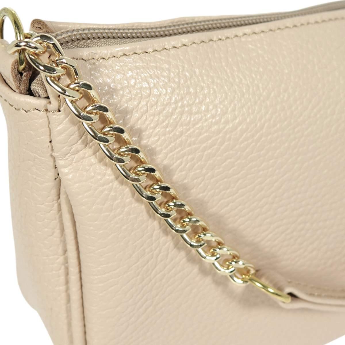 Borsa donna con tracolla in vera pelle Made in Italy Capoverde