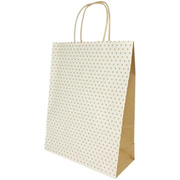 Shopper in carta colore bianco a pois h.49 x l.45 x p.15 cm