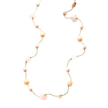 Collana donna in catena di serpente con pietra dura agat C63