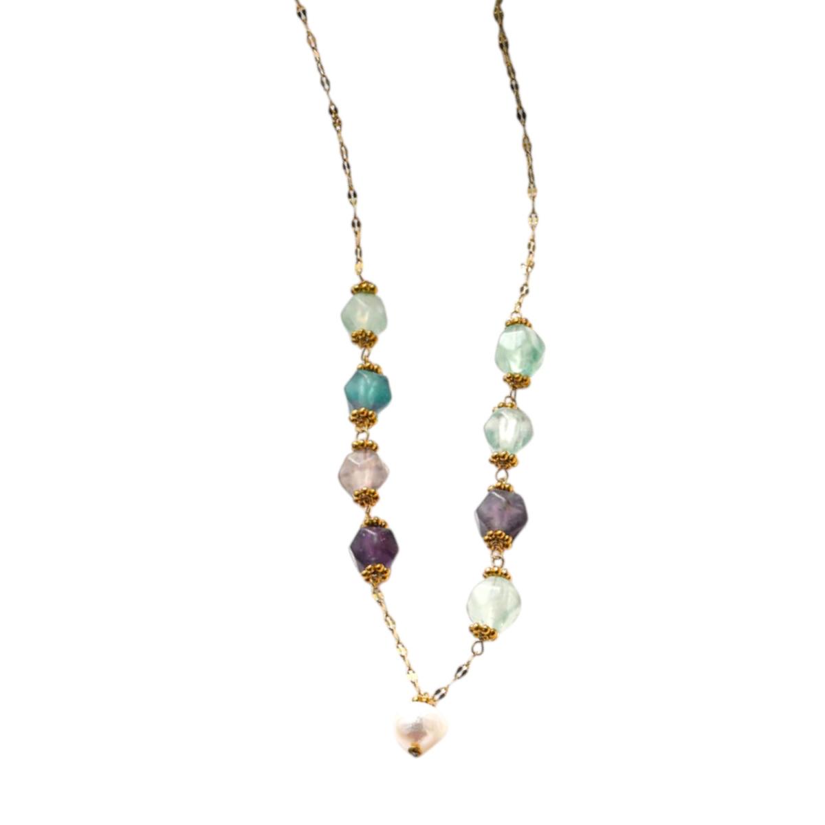 Collana donna in perle di fiume e pietre dure