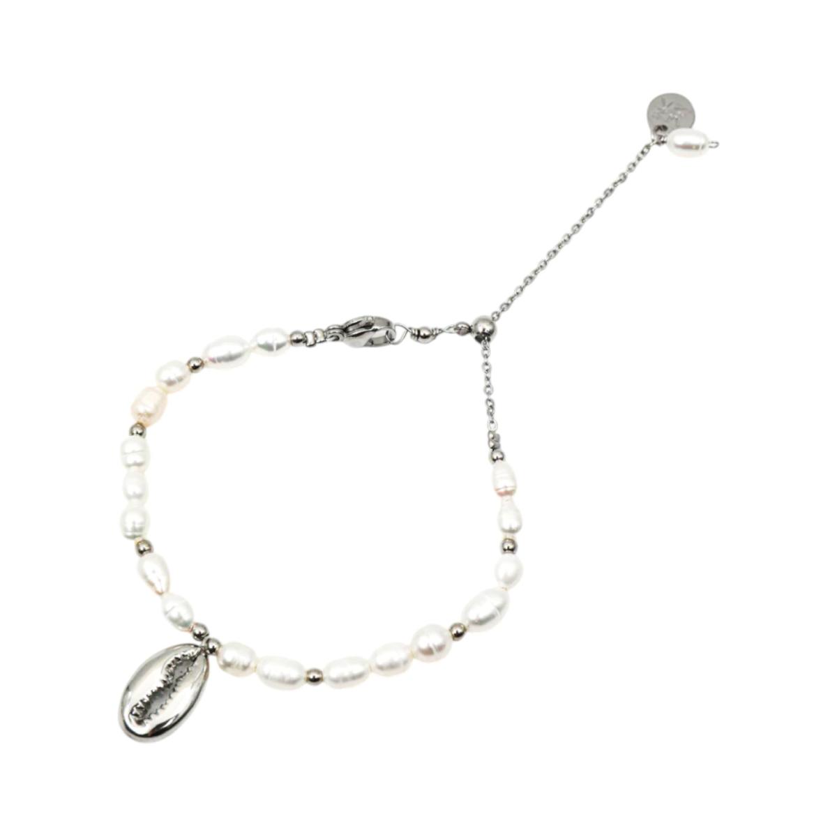 Bracciale donna perla di fiume e conchiglia