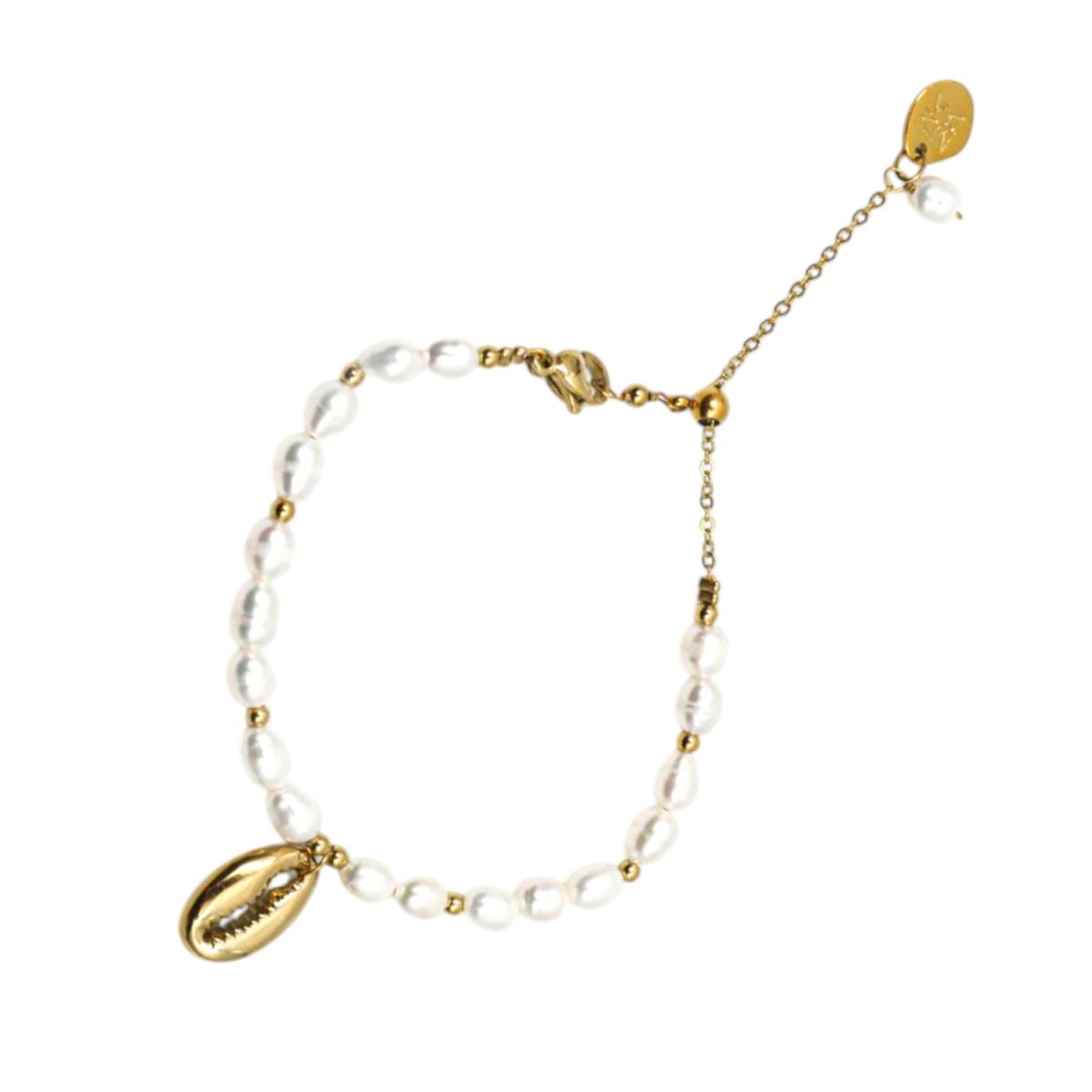 Bracciale donna perla di fiume e conchiglia