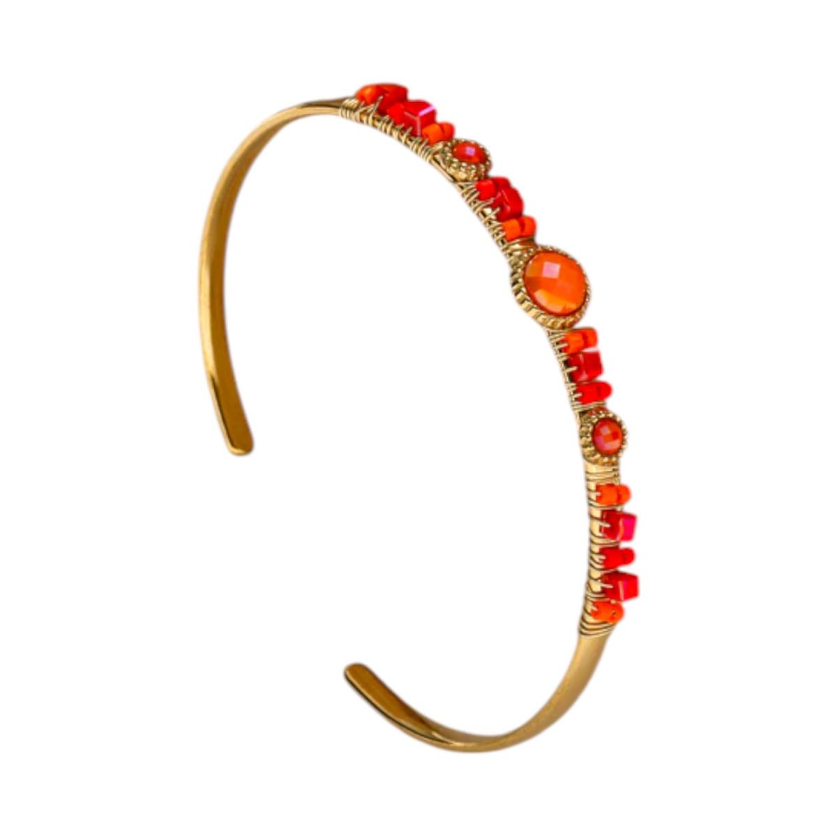 Bracciale rigido con cristalli e strass