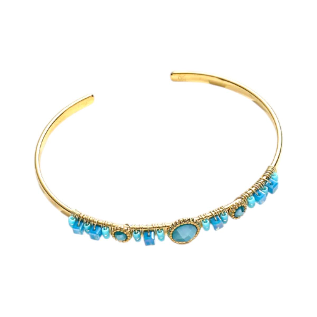 Bracciale rigido con cristalli e strass