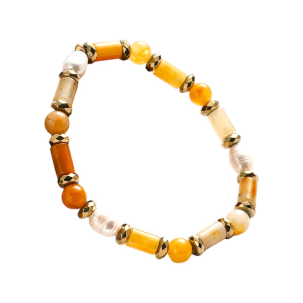 Bracciale donna perla di fiume e pietra dura