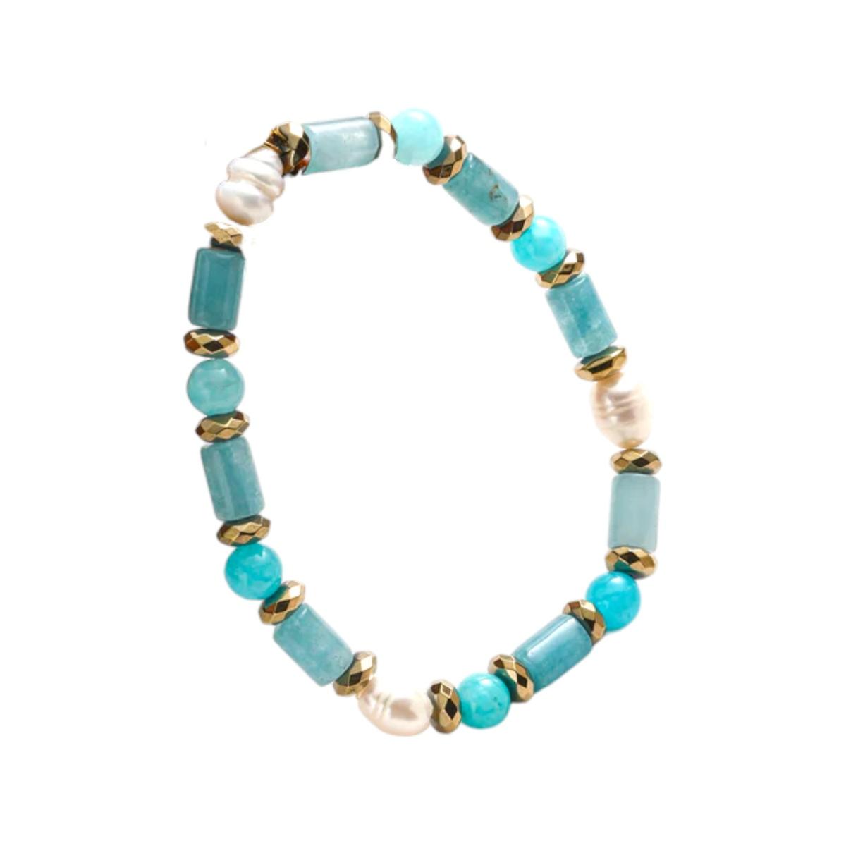 Bracciale donna perla di fiume e pietra dura