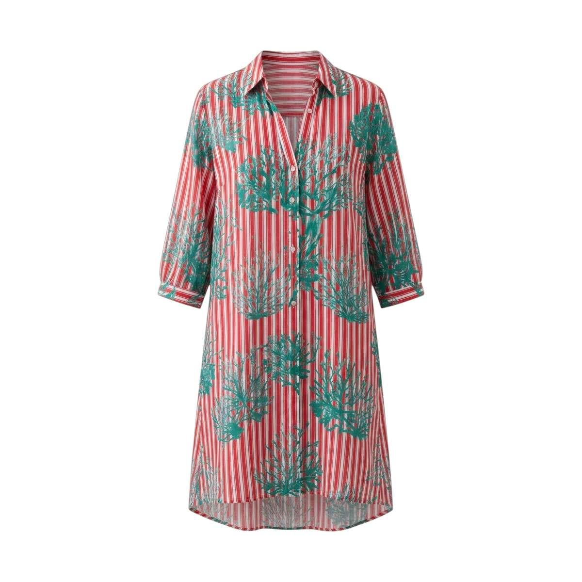 Copricostume donna in cotone con bottoni fantasia coralli Twiggy