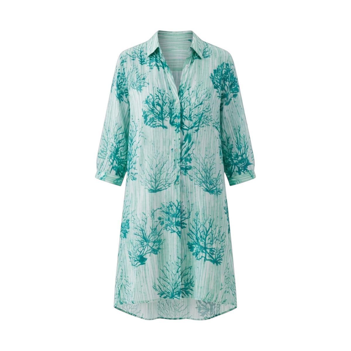 Copricostume donna in cotone con bottoni fantasia coralli Twiggy