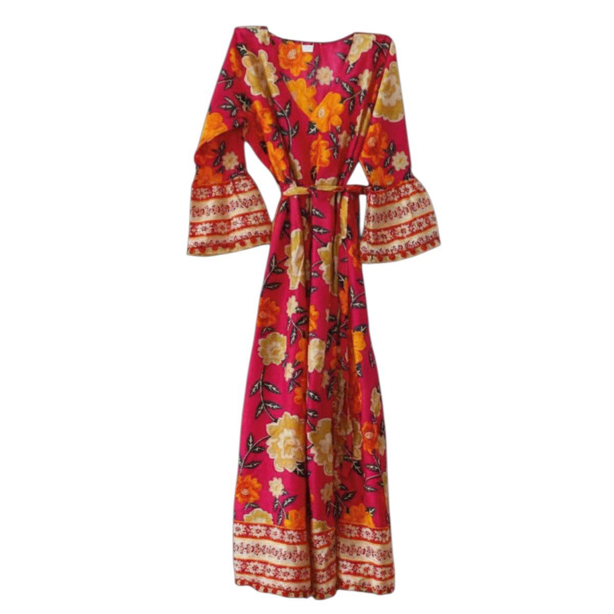 Copricostume lungo bohemian donna in cotone fantasia floreale Twiggy