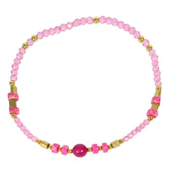 Bracciale donna con pietre in agata fucsia